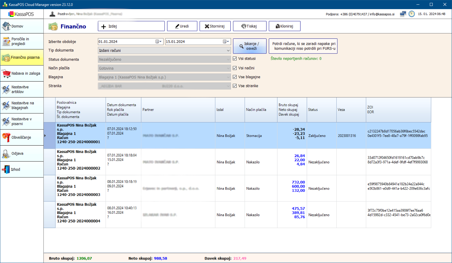 Program za pisanje in izdajanje računov